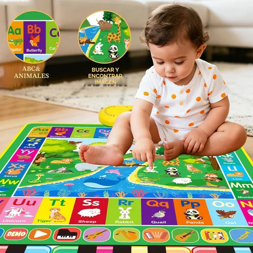 Miniatura 4 de Juguetes para bebés para niños de 1 año: tapete de juego de música de piano de animales del alfabeto 3 en 1 - Juguetes para niños de 1 a 3 años