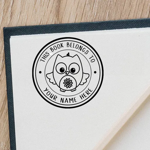 Miniatura 3 de Sello de nombre de libro de biblioteca personalizado, pertenece a un nombre personalizado para maestro de biblioteca o nombre personalizado de The