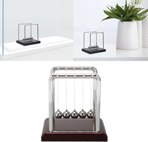 Miniatura 6 de Péndulo de equilibrio oscilante, cuentas grandes, bolitas de equilibrio de cuna, juguetes de escritorio, hierro forjado, ciencia física, péndulo