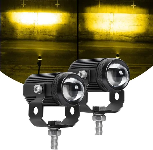 Luz de conducción LED para motocicleta, luz ámbar, función de haz alto y bajo, faros antiniebla para bicicleta, Polaris Yamaha Can Am ATV UTV,