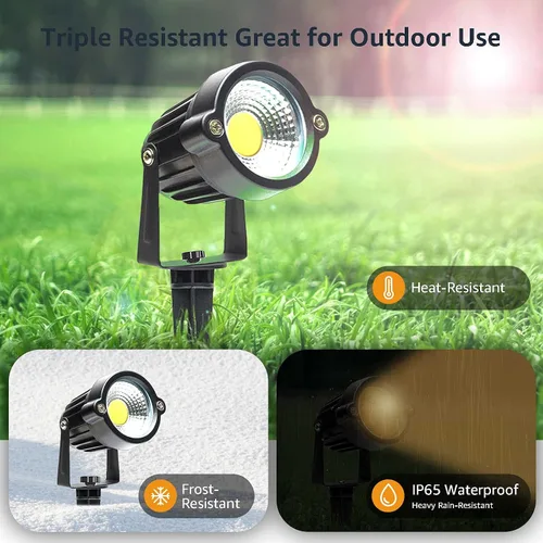 Miniatura 2 de SHOYO Focos blancos cálidos para patio, focos para exteriores, 5 W, 3000 K, luces LED de paisaje, IP65, impermeables, con soporte de púas