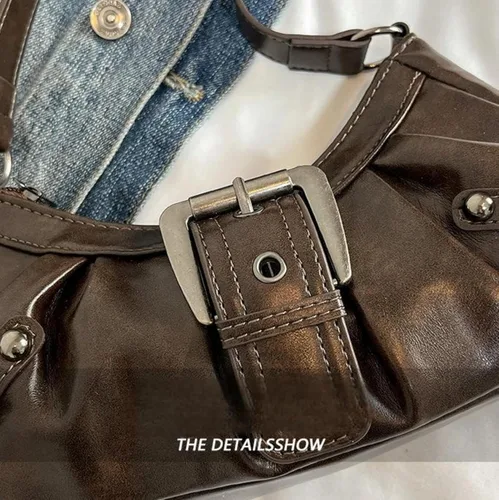 Miniatura 6 de Y2k - Monederos para mujer, pequeños bolsos de hombro Hobo, bolso gótico punk, bolso de mano moderno para axilas