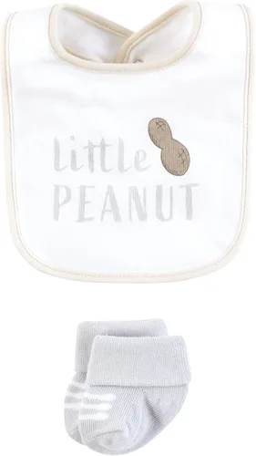 Miniatura 250 de Hudson Baby Conjunto de babero y calcetines unisex de algodón para bebé