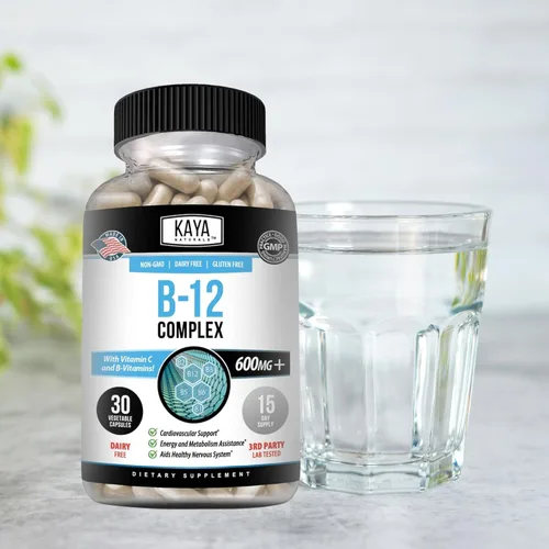 Miniatura 7 de Kaya Naturals Complejo B-12 Suplemento multivitamínico para mujeres y hombres potenciador de energía y metabolismo Vitamina del complejo B