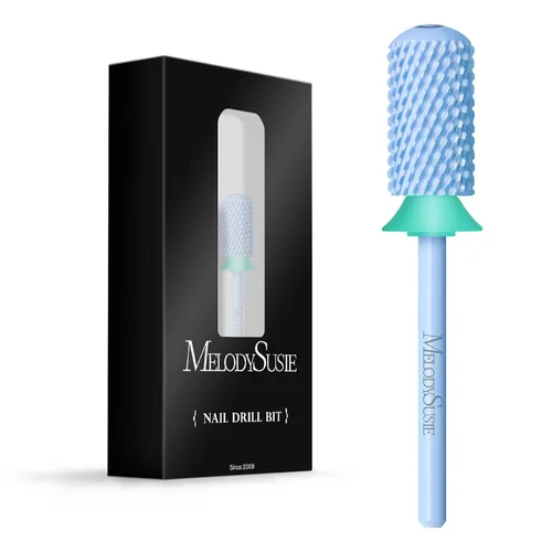 Miniatura 30 de MelodySusie Brocas de uñas de seguridad, brocas de carburo de 2,38 mm de barril grande y parte superior redonda y suave, adecuadas para manicura