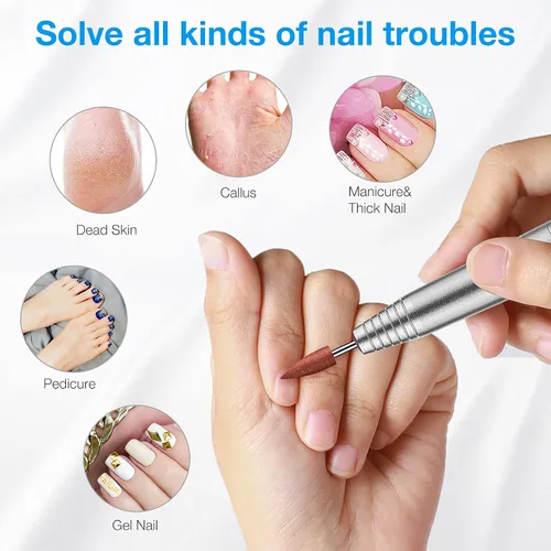 Miniatura 7 de Brocas de uñas de cerámica, dispositivo eléctrico de repuesto para manicura, pedicura, molino de pulido, cortador de limas de uñas11
