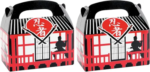 Miniatura 4 de Fun Express Cajas de golosinas Ninja Warrior para cumpleaños, juego de 12, decoraciones de fiesta ninja