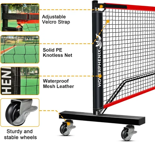 Miniatura 3 de Hoverphenix Portable Pickleball Net Set, 22FT Regulation Size Pickle Ball Net with Paddle Set of 4, Pickleballs and Carry Bag, Easy Setup for Indoor