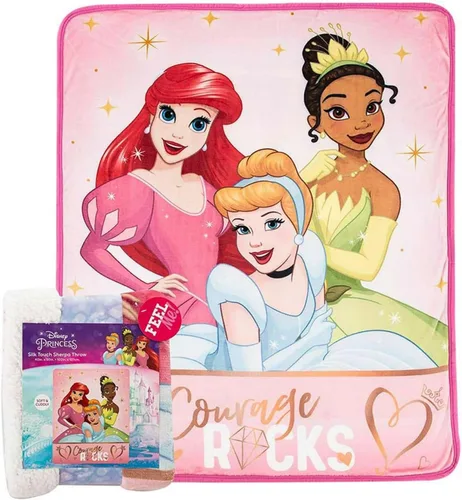 Miniatura 4 de NORTHWEST Disney Princess - Manta Sherpa de seda táctil, 40 x 50 pulgadas, princesas mecedoras