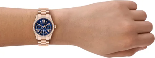 Miniatura 2 de Michael Kors Lexington Lux - Reloj de pulsera de acero inoxidable multifunción en tono oro rosa para mujer
