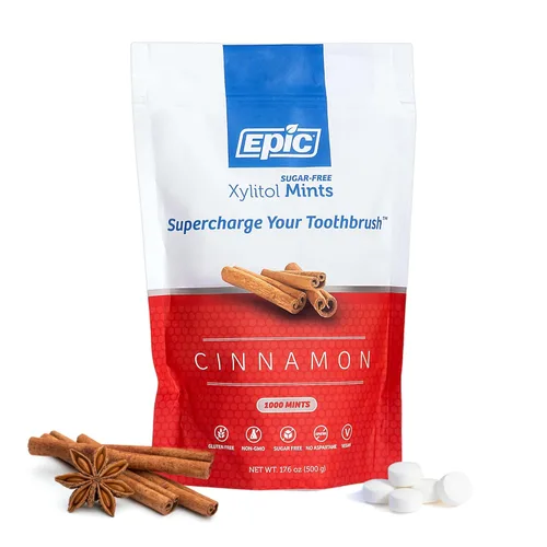Epic Mentas de Xilitol 100% - Sin Aspartamo, Sin Azúcar - Mentas con Sabor a Canela, 1000 Piezas (Paquete de 1)