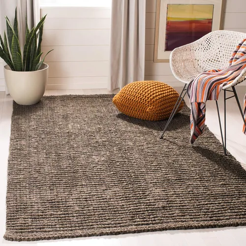 Miniatura 22 de SAFAVIEH Alfombra 9x12 - Colección de fibra natural - Grande - Marrón, Yute hecho a mano, estilo granja, textura gruesa de pelo grueso (NF447D)