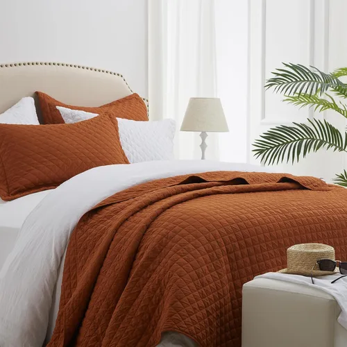 Miniatura 21 de SunStyle Home Colchas Tamaño Queen Verde Oliva, Cubrecamas Edredón Ligero, Juego de Ropa de Cama Tamaño Full Queen, Colcha Coverlet con Costuras 01