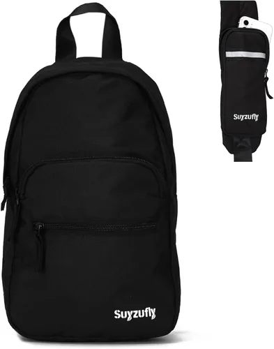 Suyzufly Bolso bandolera pequeño para hombres y mujeres, resistente al agua, con una correa, bolso cruzado en el pecho para senderismo y viajes
