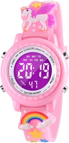 Relojes impermeables de dibujos animados 3D para niños con alarma, los mejores regalos de juguetes para niñas de 3 a 10 años