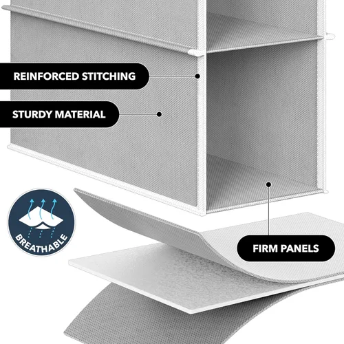 Miniatura 4 de Simple Houseware - Paquete de 2 organizadores colgantes con 10 estantes, color gris