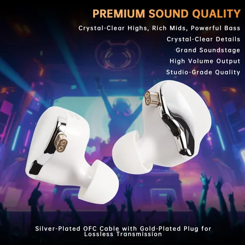 Miniatura 3 de Auriculares con cable Jack de 0.138 in en la oreja, auriculares HiFi de doble imán, auriculares IEM de alta resolución de alta sensibilidad