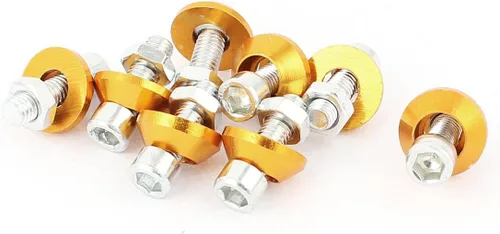 Miniatura 3 de uxcell Tornillos de aluminio para placa de matrícula, 8 unidades, color negro