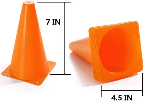 Miniatura 3 de Conos de fútbol YOQXHY (25 unidades, 7 pulgadas) Agility Training Sports Cone plástico con bolsa de transporte para niños fútbol Baloncesto Taladros