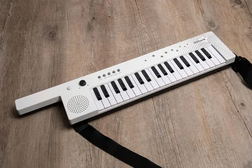 Miniatura 8 de Teclado de Piano Portátil de 37 Teclas, Juguetes Electrónicos de Karaoke Keytar con Micrófono y Correa de Transporte, 4 Tonos, 4 Ritmos, 10