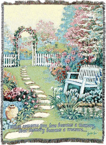 Miniatura 16 de Pure Country Weavers Manta con texto en inglés "I Am The Gentle Breeze Upon Your Face" con diseño de flores, para regalo de duelo y condolencia