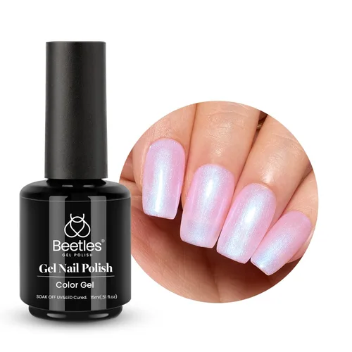 Miniatura 32 de Beetles - Esmalte de uñas de gel rosa claro, 0.5 fl oz, color rosa bebé, esmalte de gel que se absorbe con luz UV LED, arte de uñas de verano, salón