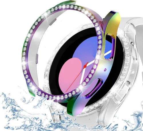 Miniatura 9 de DEALELE Paquete de 1 + 3 fundas y protector de pantalla compatible con Samsung Galaxy Watch FE / 5/4 de 1.575 pulgadas, funda protectora