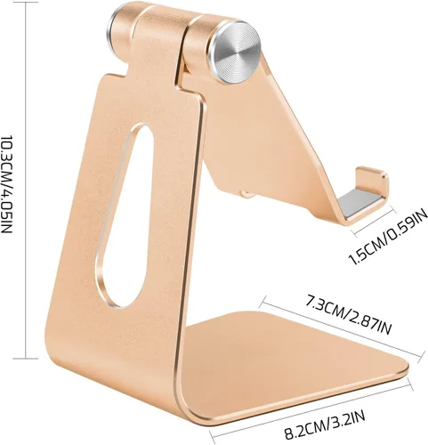 Miniatura 2 de Soporte ajustable del teléfono celular de la aleación de aluminio, soporte del teléfono del metal de sobremesa, base del teléfono de escritorio