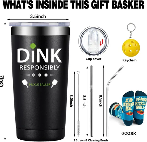 Miniatura 2 de Fufandi Regalos de pickleball para hombres y mujeres – Pickle Ball Dink Responsibly – Navidad, regalos de cumpleaños para los amantes del pickleball