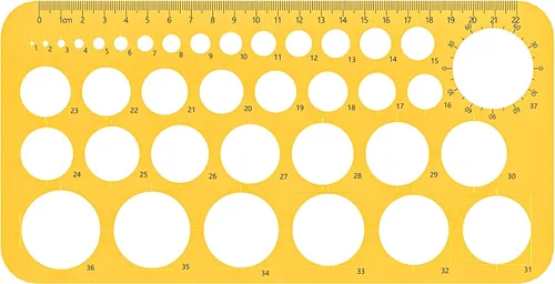 RZDEAL Plantilla de plantilla circular redonda para diseño de artista, herramienta de ayuda de dibujo (diámetro de 0.039 in a 1.457 in)