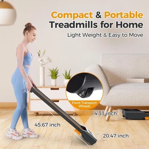 Miniatura 7 de HiFast Alfombra de Caminar con Inclinación, Cinta de Correr para Debajo del Escritorio para el Hogar, Caminadoras Portátiles de 2.5 HP