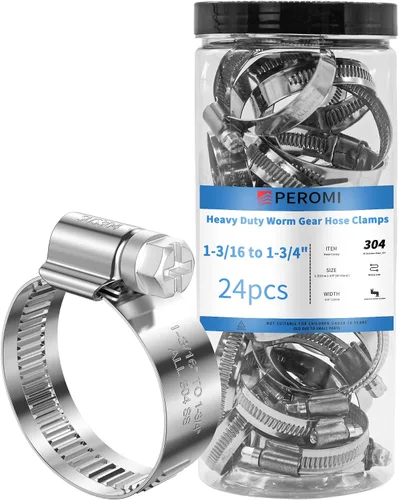 Miniatura 23 de 24 PIEZAS Abrazaderas de manguera de servicio pesado de acero inoxidable 304, abrazadera de manguera de 1-5/8" a 2-3/8" (40-60mm) Abrazaderas