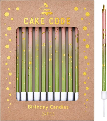 Miniatura 8 de Velas Rosa Oro Larga y Delgada de Cumpleaños, Velas para Pastel, Fiestas de Cumpleaños, Decoraciones de Boda, Velas para Fiestas Oro rosa