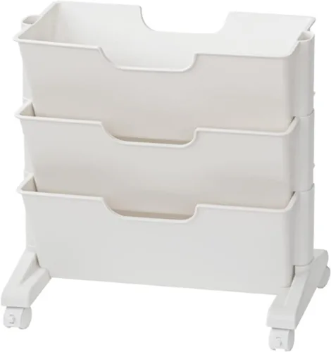 Miniatura 8 de Estantería móvil de 3 niveles, estantería móvil de 3 capas de capacidad, estantes de almacenamiento debajo del escritorio, organizador de libros