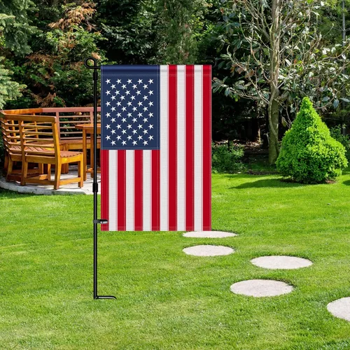 Miniatura 7 de Portabandera para banderas de jardín de primera calidad, de hierro forjado, recubierta de pintura metálica resistente a la intemperie de 36.5