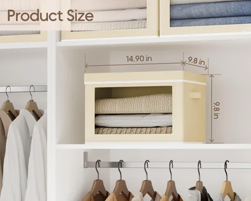 Miniatura 5 de Homsorout Contenedores de almacenamiento plegables con tapas, contenedores de almacenamiento apilables con ventana, paquete de 3 contenedores