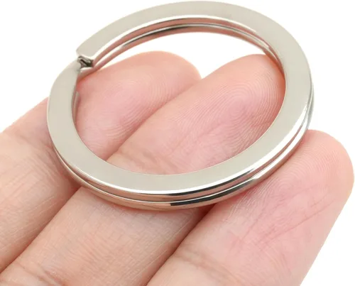 Miniatura 17 de CRAFTMEMORE Llaveros de calidad, anillos planos de metal divididos para llaves de automóvil, accesorios de bricolaje, artesanía en cuero, 10 piezas