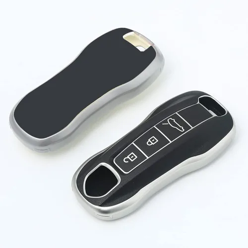 Miniatura 3 de Funda para llavero Porsche, compatible con Porsche 911 Cayenne Panamera Macan (color negro)