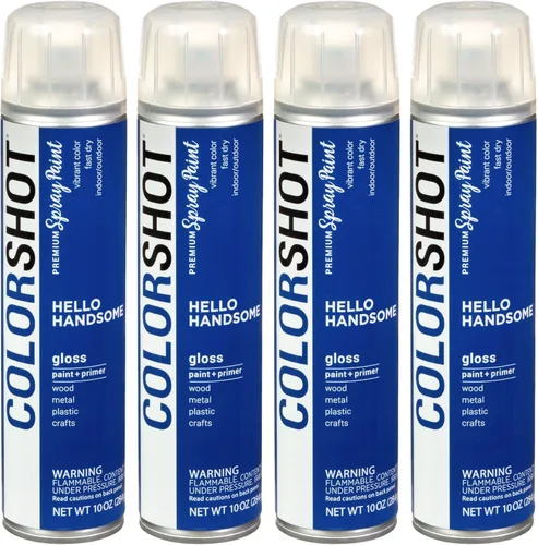Miniatura 53 de COLORSHOT Pintura en aerosol brillante, aromaterapia (lavanda) 10 onzas, paquete de 4, pintura acrílica de secado rápido, uso en interiores