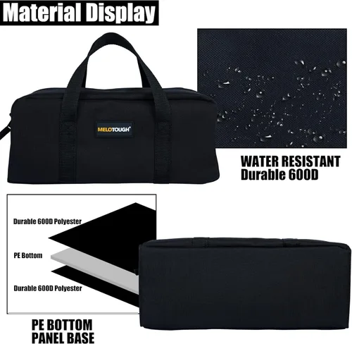 Miniatura 4 de MELOTOUGH Kit combinado de bolsa de lona para herramientas utilitarias, incluye 2 bolsas organizadoras de herramientas medianas para electricista