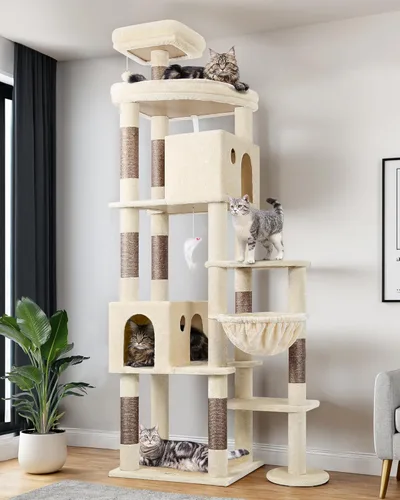 Globlazer Árbol Gigante para Gatos, Árbol para Gatos de 83 Pulgadas para Gatos Grandes Adultos de Interior, Torre XXL para Gatos con 9 Postes