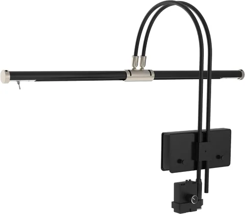 Miniatura 2 de Cocoweb - lámpara de piano de cola de LED de 22" en negro con acentos de níquel satinado y clip de atenuación - ajustable - LED - brillante - se