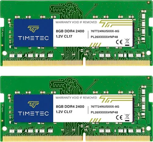 Timetec Kit de 16 GB (2 x 8 GB) DDR4 SODIMM para Intel NUC KIT/Mini PC/HTPC/NUC Board 2400MHz PC4-19200 No ECC sin búfer 1.2V CL17 Rango único 260
