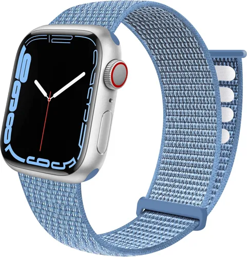 Correa deportiva compatible con Apple Watch Band de 1.496 in, 1.575 in, 1.654 in, 1.732 in, iWatch Series 6 5 SE 4 3 2 1, correa de nailon con azul