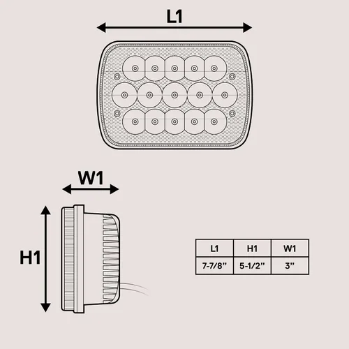 Miniatura 8 de Bombilla led universal de 7" x 6", 45 vatios, para enchufar y utilizar, eficiencia energética, resistente, faro delantero cuadrado o rectangular