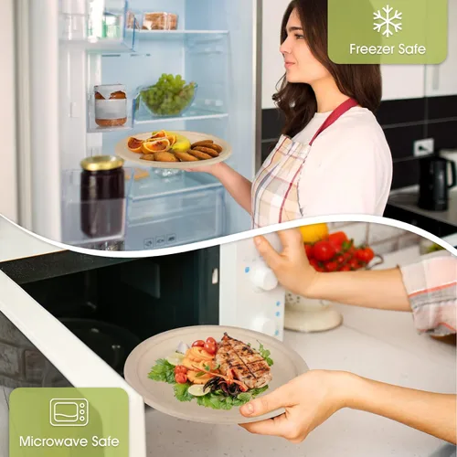 Miniatura 4 de Fuyit Juego de 250 platos de papel desechables con cubiertos, vajilla biodegradable y ecológica compostable, incluye plato, tenedor más grande