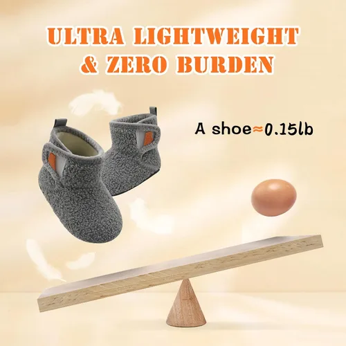 Miniatura 3 de BARERUN Pantuflas para niños y niñas, zapatos de casa para bebés, botines de invierno de felpa acogedora para niños, pantuflas cálidas y ligeras