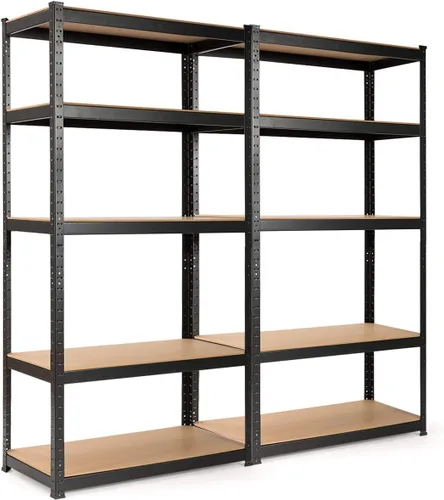 Miniatura 8 de Giantex Storage Shelving Rack Utility Shelf 5-Tier Heavy Duty 2750LBS Garage Shelves Shelving Unit Bolt-Free Assembly Adjustable Shelves Negro