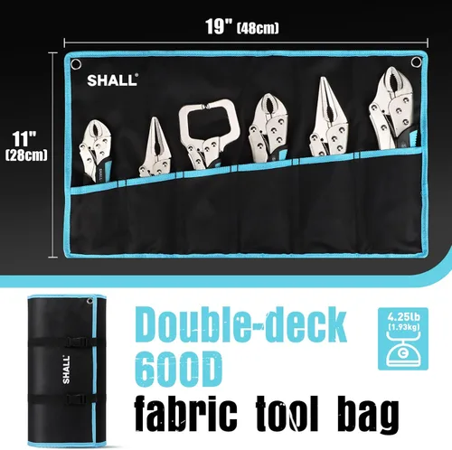 Miniatura 6 de SHALL Alicates de bloqueo de 6 piezas, juego de alicates Vice Grips, alicates de bloqueo de mandíbula curva de 5", 7" y 10", alicates de bloqueo