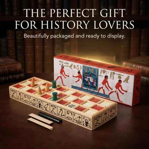 Miniatura 2 de WE Games Senet - Juego de mesa egipcio hecho a mano de madera maciza para educación histórica, apreciación cultural y estrategia, juego antiguo